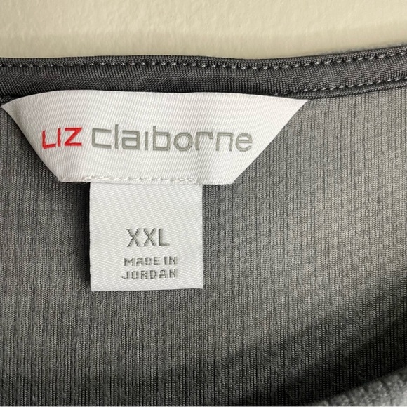 Gray Women's Liz Claiborne Keyhole Neck XXL Top - Picture 4 of 5